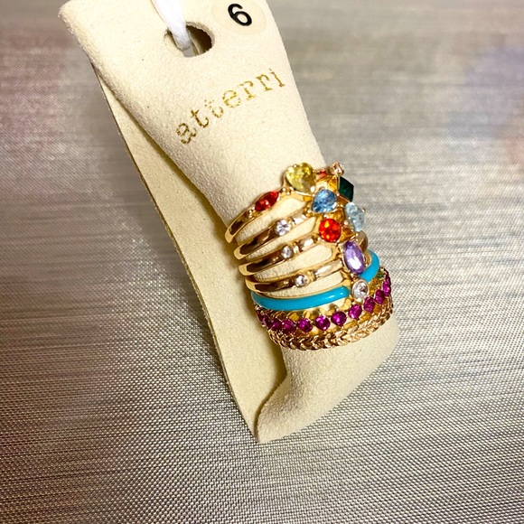 Set of 7 BRAND NEW gold toned rings size 6 ❤️❤️❤️ - Picture 4 of 5